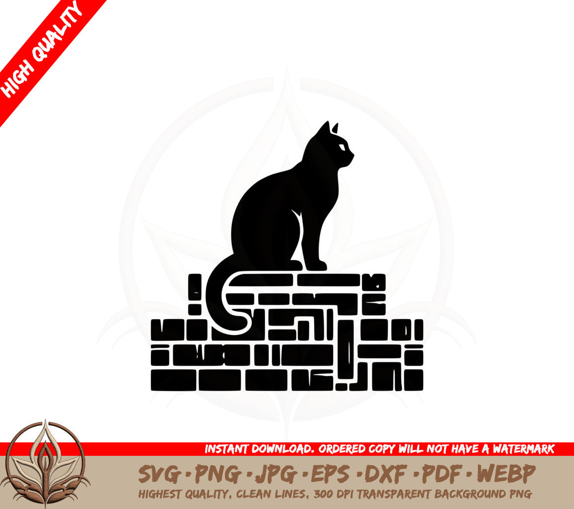 Brick Wall Feline SVG