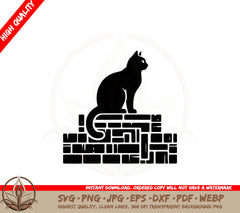 Brick Wall Feline SVG