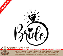 The Word Bride Is On A White Background SVG - Bride SVG SVG