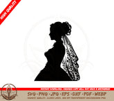 Bride with Floral Veil SVG