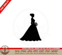 Bride with Flowers SVG