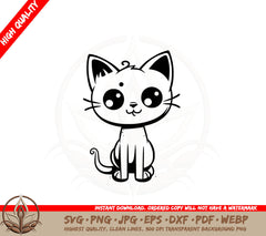 Bright-Eyed Kitty SVG