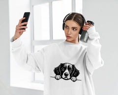 Cocker Spaniel & Brittany Spaniel Peeking Over Wall SVG SVG