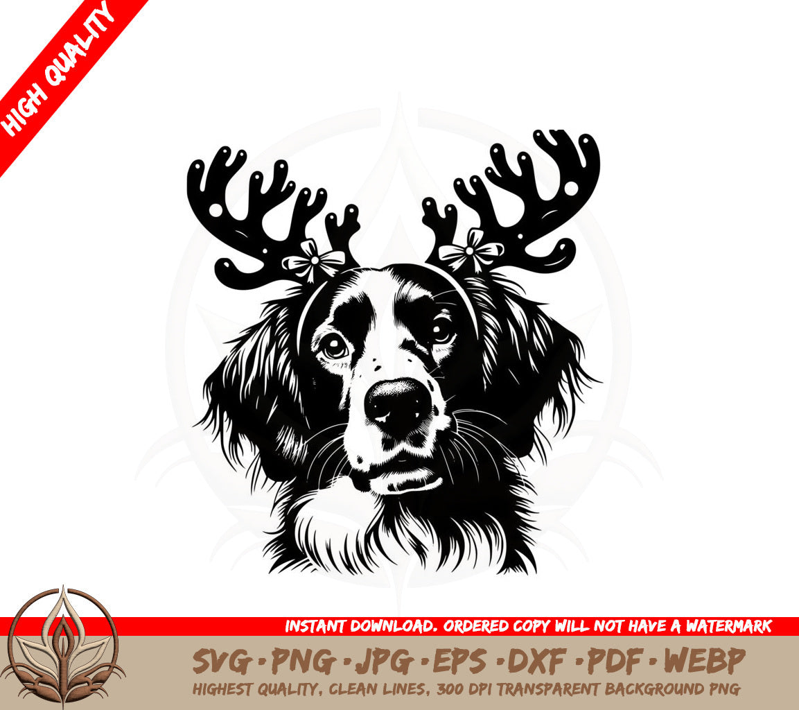 Brittany Dog Antlers SVG