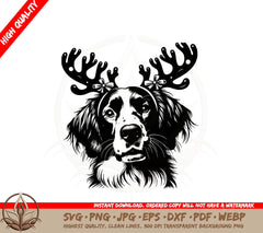Brittany Dog Antlers SVG