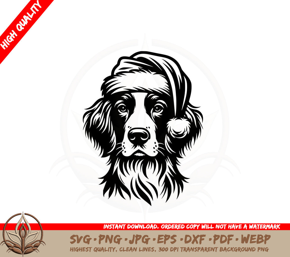 Brittany Spaniel Santa Pup SVG