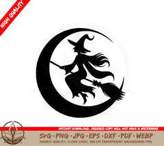 Broomstick Witch SVG