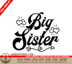 Big Sister SVG Design - Sign for Brother & Sister SVG