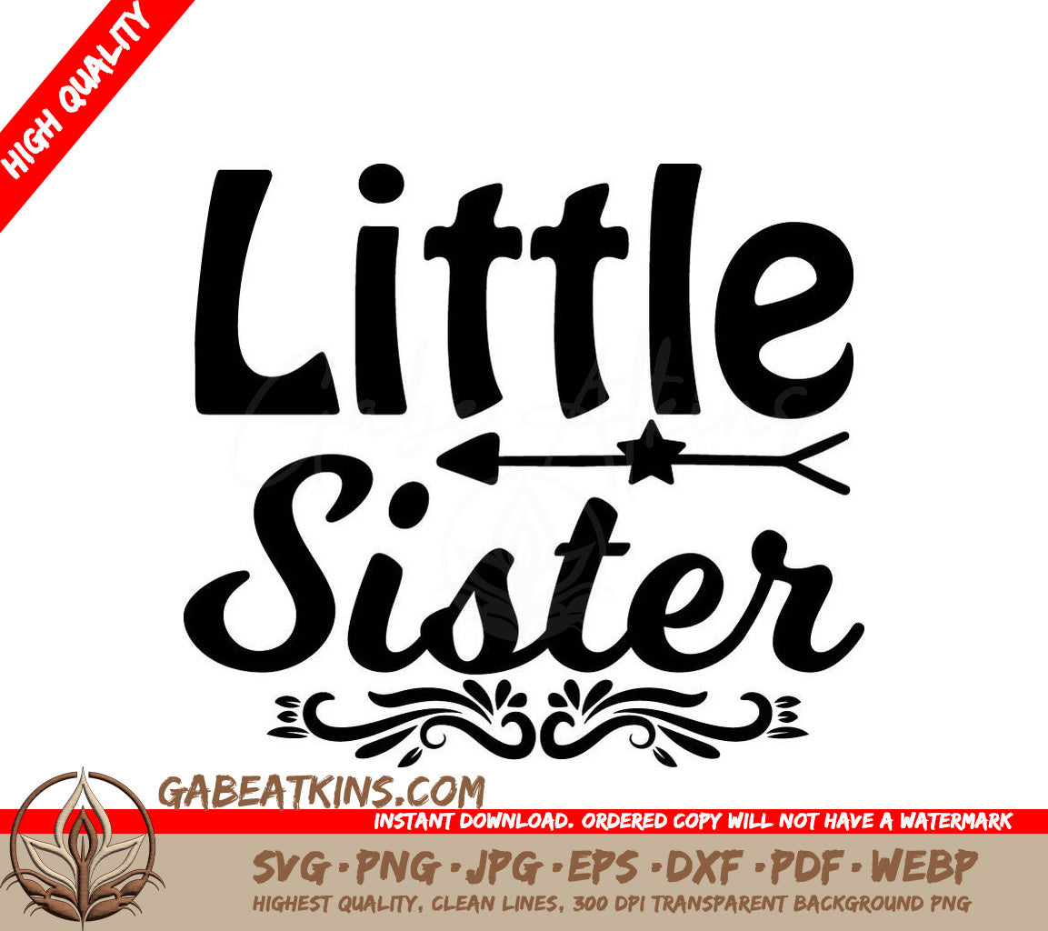 Little Sister SVG Cut File for Brother & Sister SVG