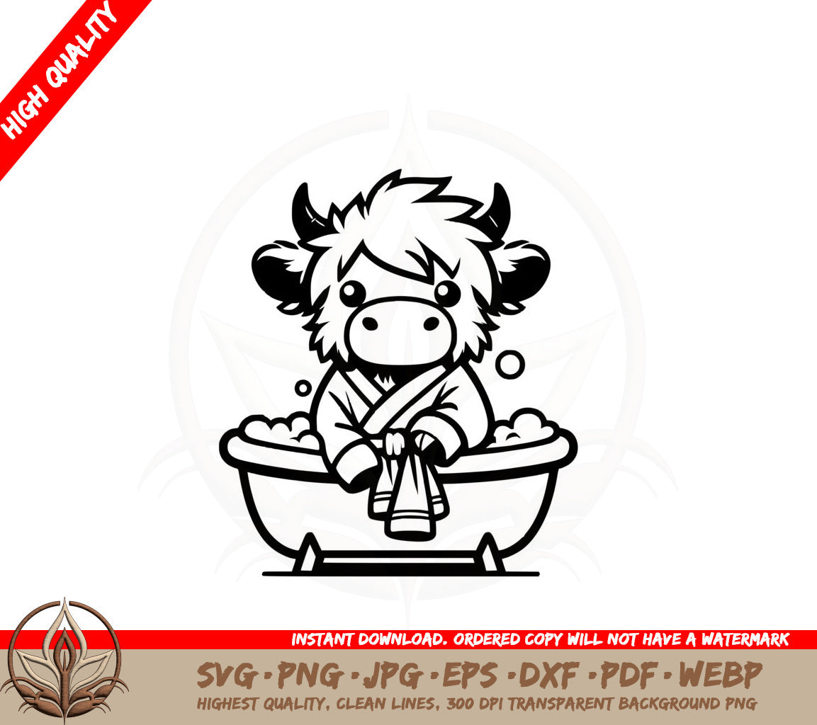 Bubble Bath Highland Cow SVG