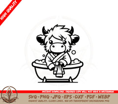 Bubble Bath Highland Cow SVG