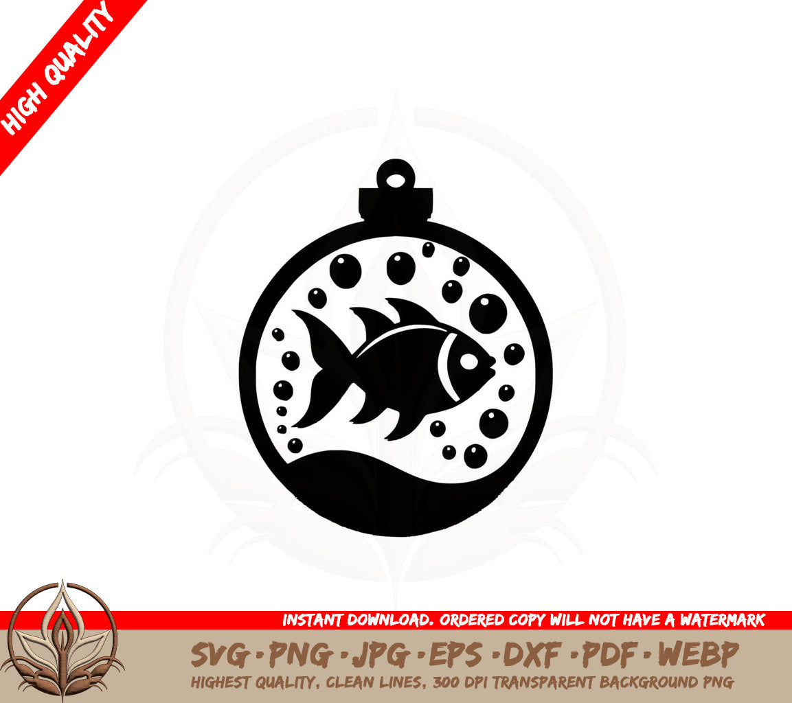 Bubbly Fish Ornament SVG