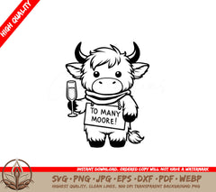 Bubbly Toasting Cow SVG