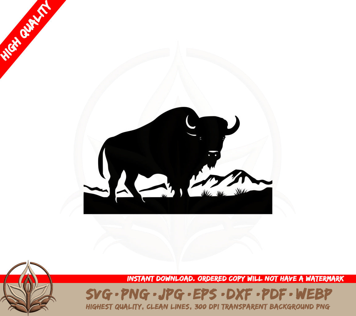 Buffalo on the Dunes SVG