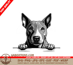 Bull Terrier Paws Up SVG - Dog Illustration SVG