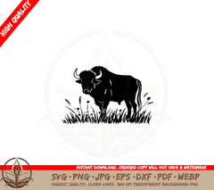 Bull Surrounded by Flowers SVG