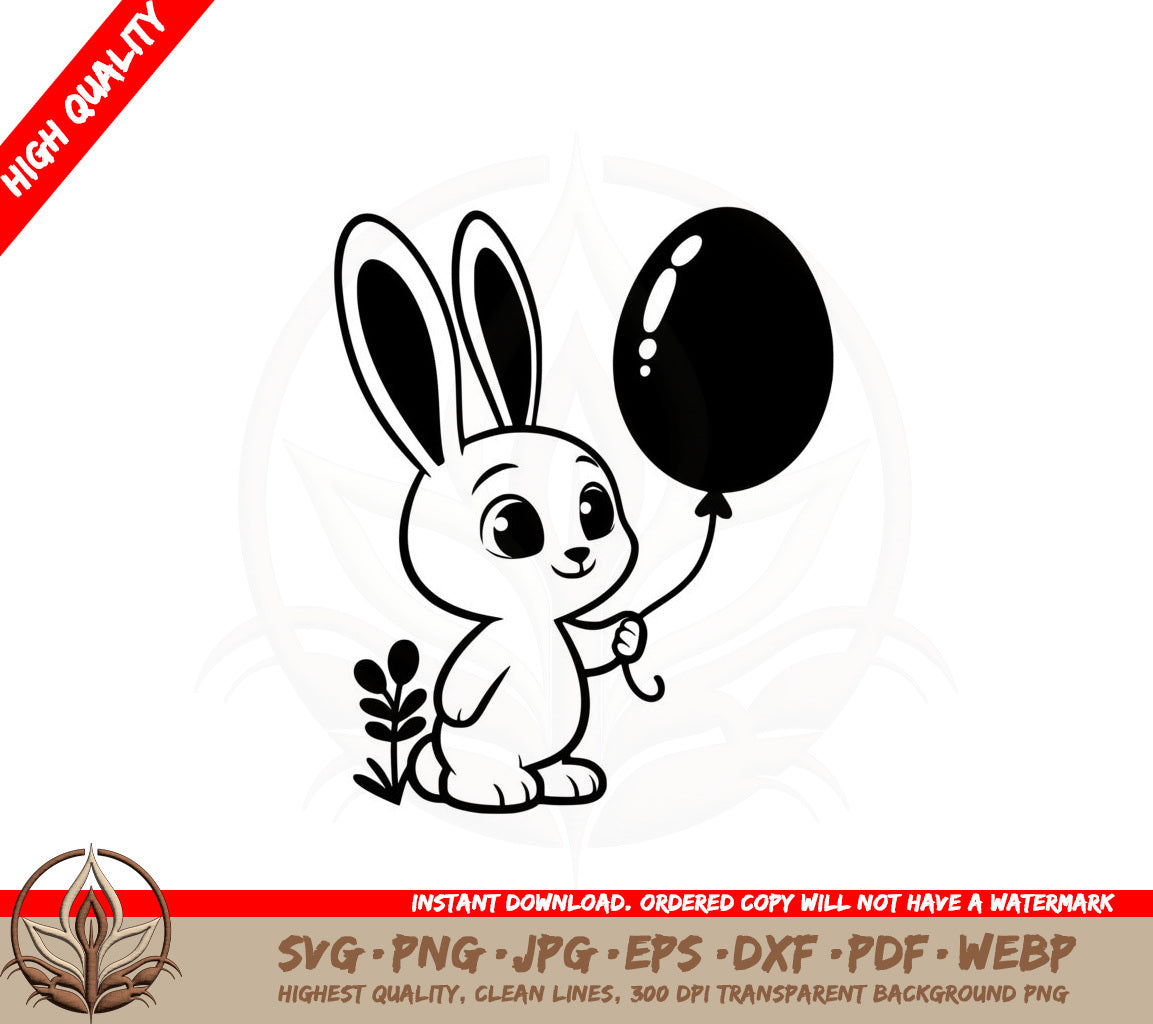 Bunny Balloon Fun SVG