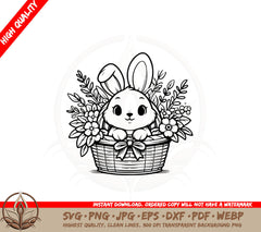 Bunny Flower Basket SVG