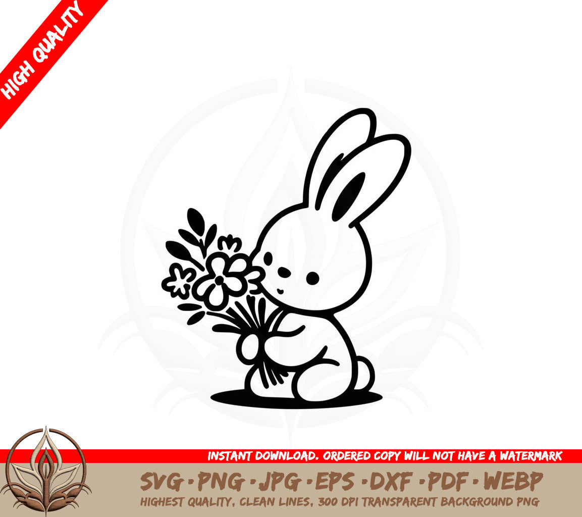 Bunny Flowers SVG