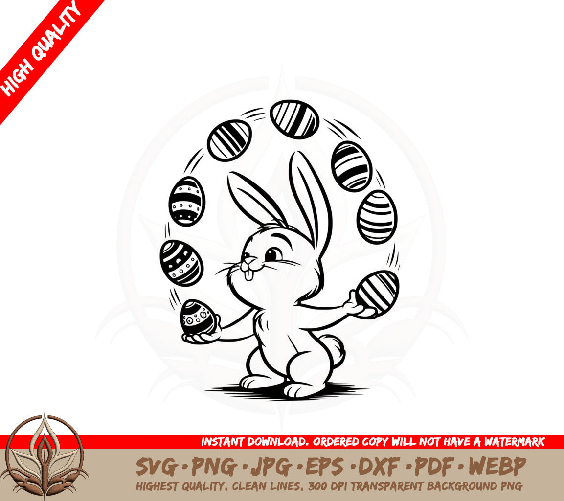 Bunny Juggling Eggs SVG