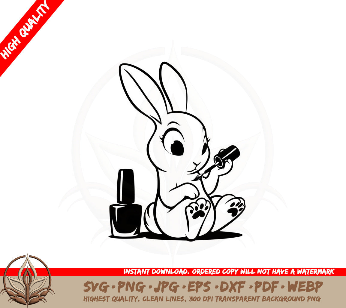 Bunny Pedicure Fun SVG