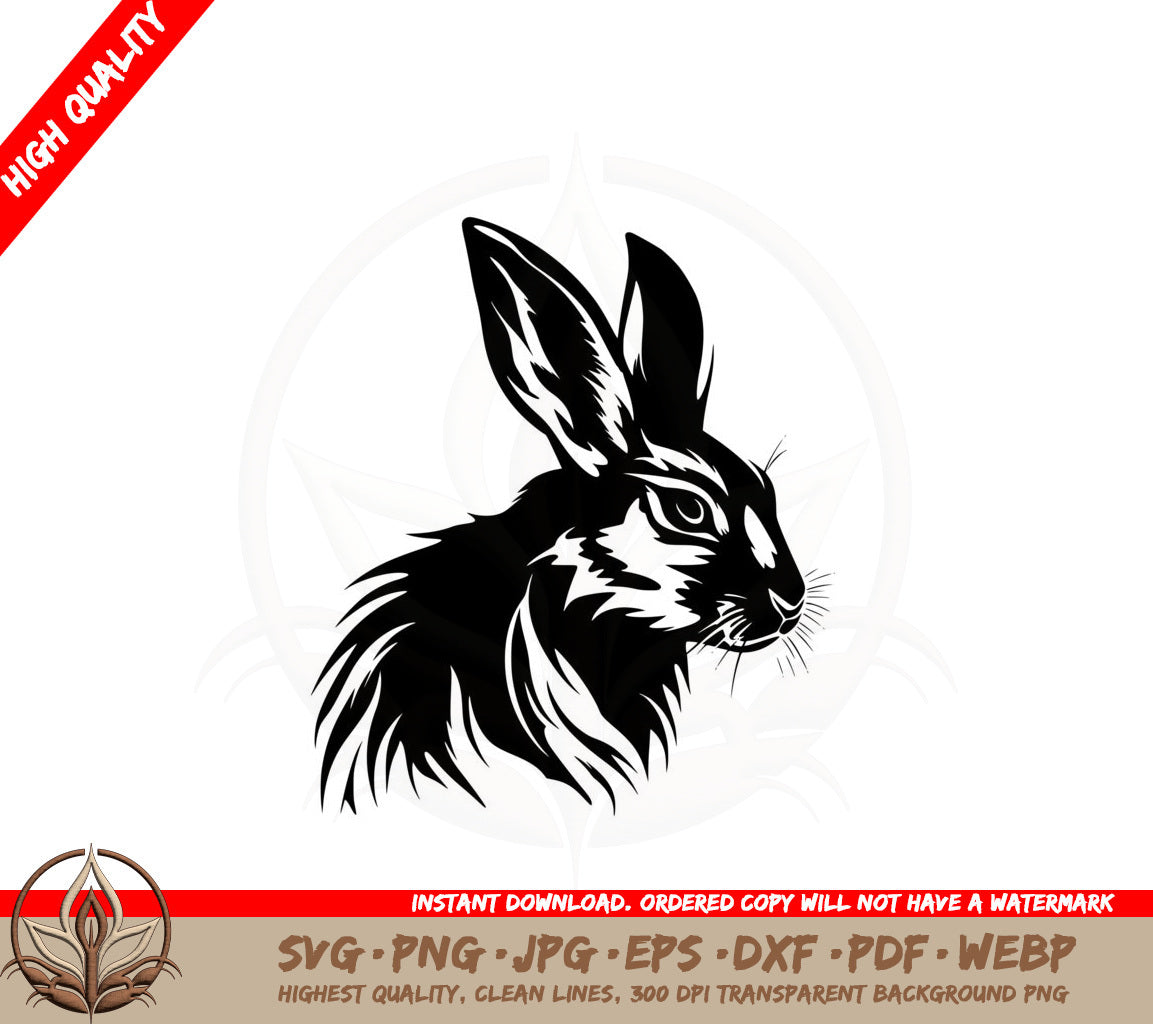 Bunny Portrait Closeup SVG