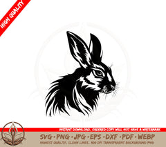 Bunny Portrait Closeup SVG