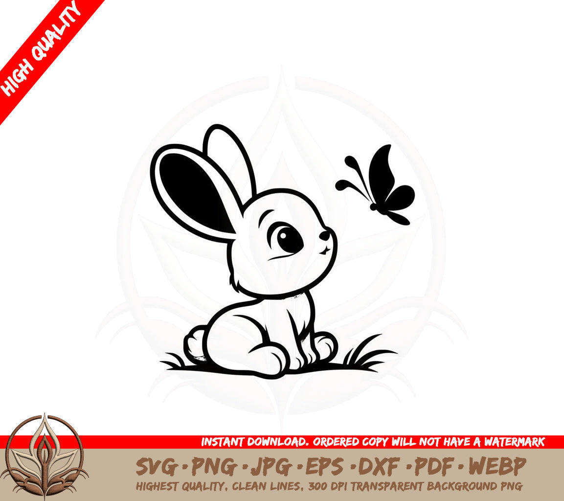 Bunny and Butterfly SVG