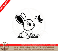 Bunny and Butterfly SVG