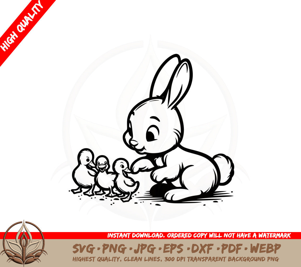 Bunny and Ducklings SVG