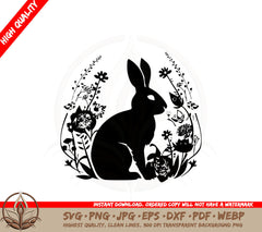 Bunny in Field of Flowers SVG