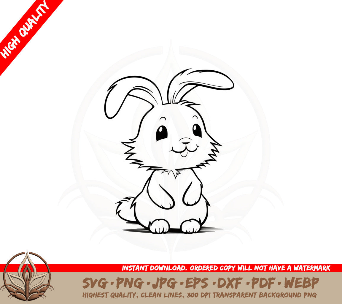 Bunny with Fluffy Tail SVG