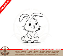 Bunny with Fluffy Tail SVG