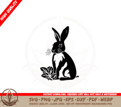 Bunny with Leaves SVG