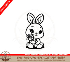 Bunny with Rose SVG