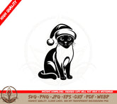 Burmese Santa Hat Cat SVG