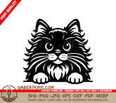 A Cats Face SVG - Bushy Whisker Stare SVG