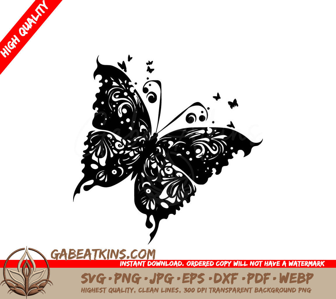 Butterfly Bliss SVG - A Butterfly On A White Background
