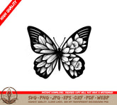 Butterfly Bloom Elegance Digital Art - SVG