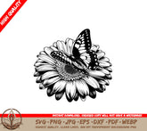 Butterfly Daisy Digital Product - SVG