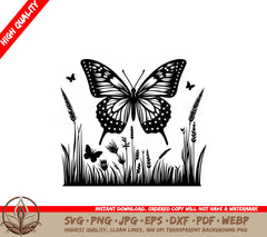 Butterfly Field Frolic Digital SVG