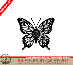 Butterfly Flower Mosaic SVG
