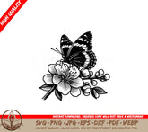 Butterfly Flower Perch SVG - Digital Product (Multiple Formats)