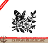 Butterfly Petal Perch SVG - Digital file in various formats