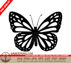 A Black And White Butterfly On A White Background SVG - Butterfly SVG SVG