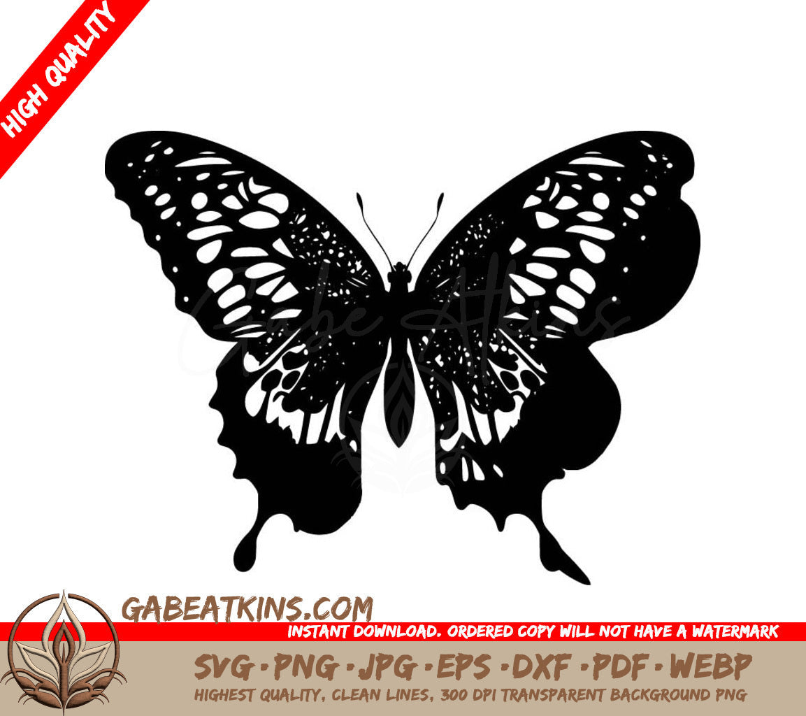 Butterfly SVG - A Black And White Butterfly On A White Background