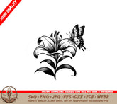 Butterfly on Lily Digital Product - SVG