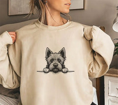 Cairn Terrier Looking Over Wall - Dog SVG SVG