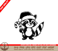 Candy Cane Bandit SVG - Digital Product in Multiple Formats