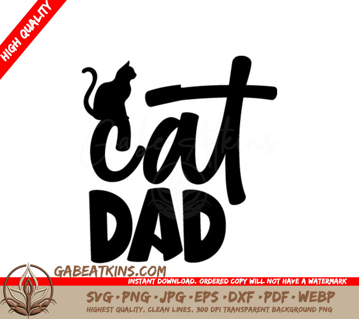 Cat Dad Silhouette SVG - Logo SVG